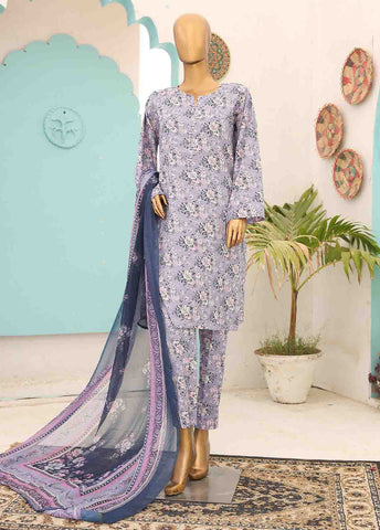 Bin Saeed Fabric - SMCD-0117- 3 Piece Printed Stitched Suit