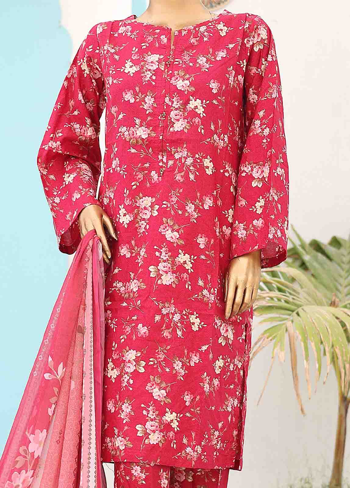 Bin Saeed Fabric - SMCD-0119- 3 Piece Printed Stitched Suit