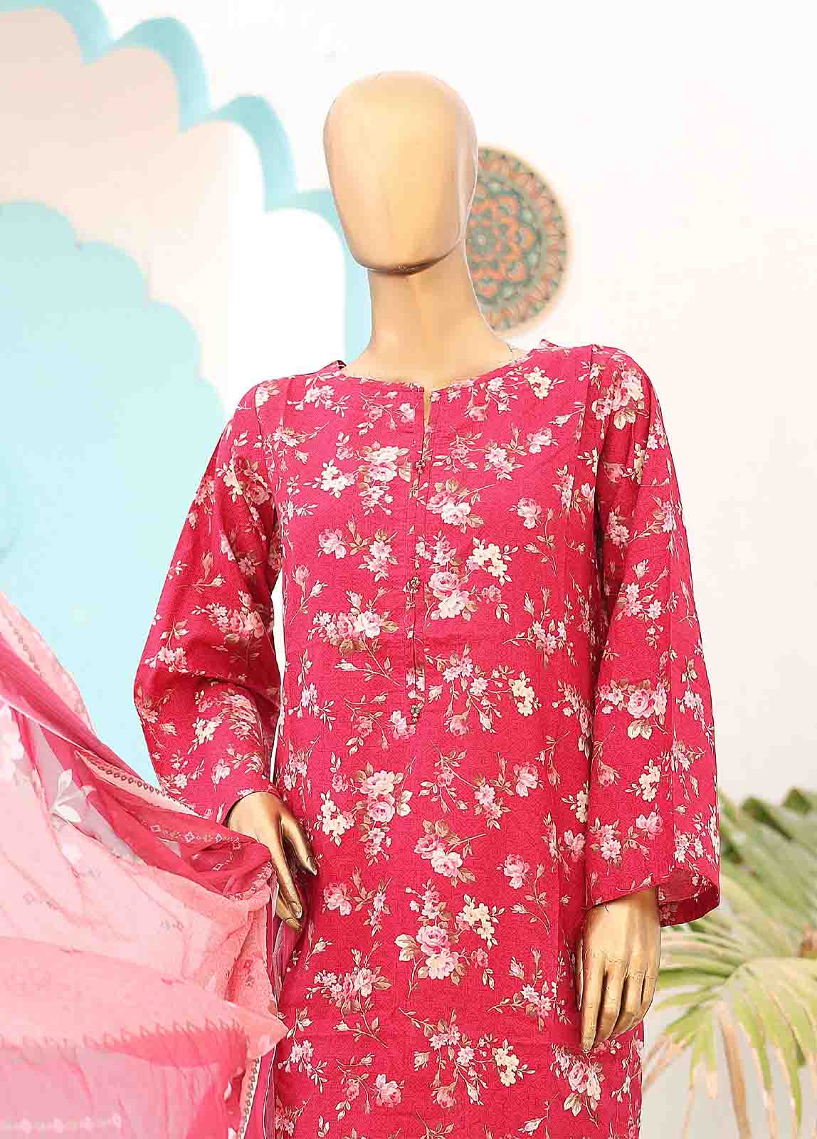 Bin Saeed Fabric - SMCD-0119- 3 Piece Printed Stitched Suit