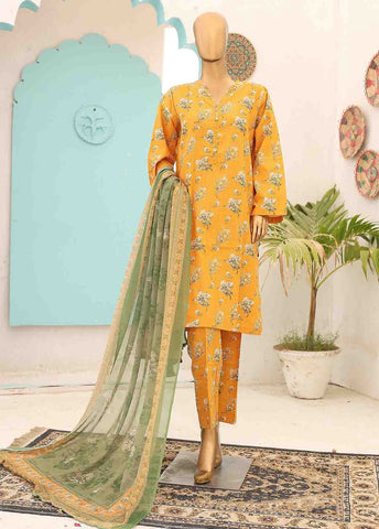 Bin Saeed Fabric - SMCD-0122- 3 Piece Printed Stitched Suit