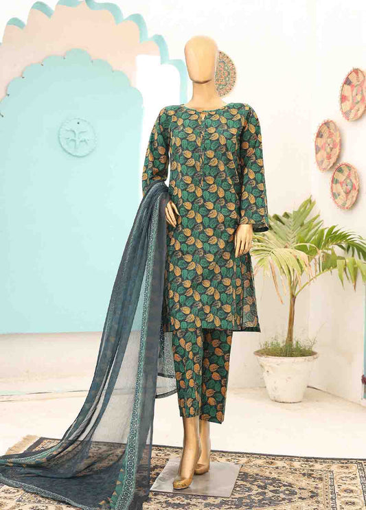 SMCD-0126- 3 Piece Printed Stitched Suit