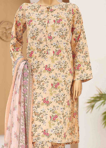 Bin Saeed Fabric - SMCD-077- 3 Piece Printed Cotton Suit