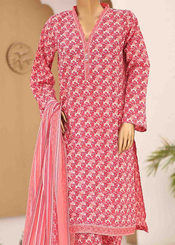 Bin Saeed Fabric - SMCD-078- 3 Piece Printed Cotton Suit