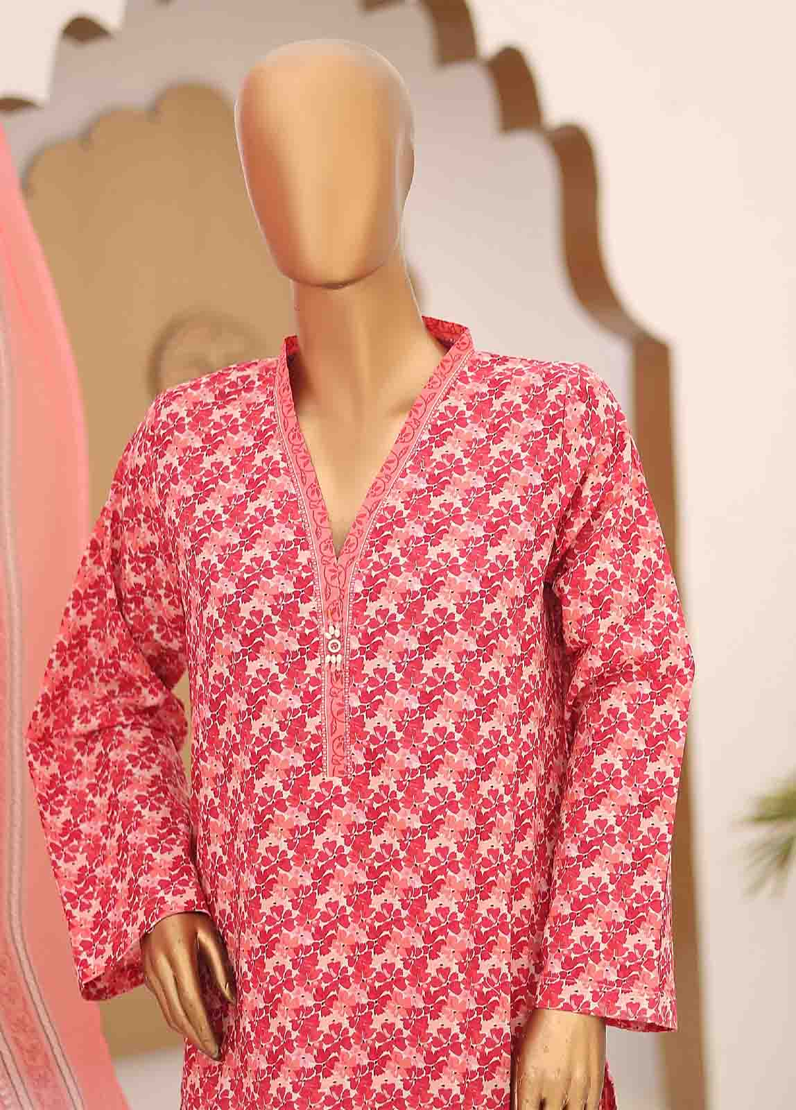 SMCD-078- 3 Piece Printed Cotton Suit