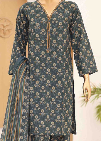 Bin Saeed Fabric - SMCD-079- 3 Piece Printed Cotton Suit