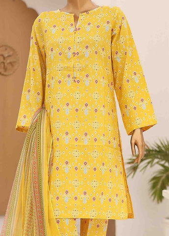 Bin Saeed Fabric - SMCD-082- 3 Piece Printed Cotton Suit