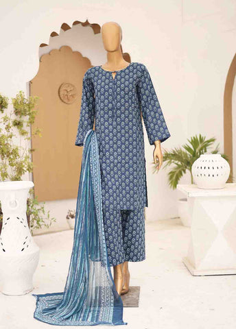 Bin Saeed Fabric - SMCD-083- 3 Piece Printed Suit