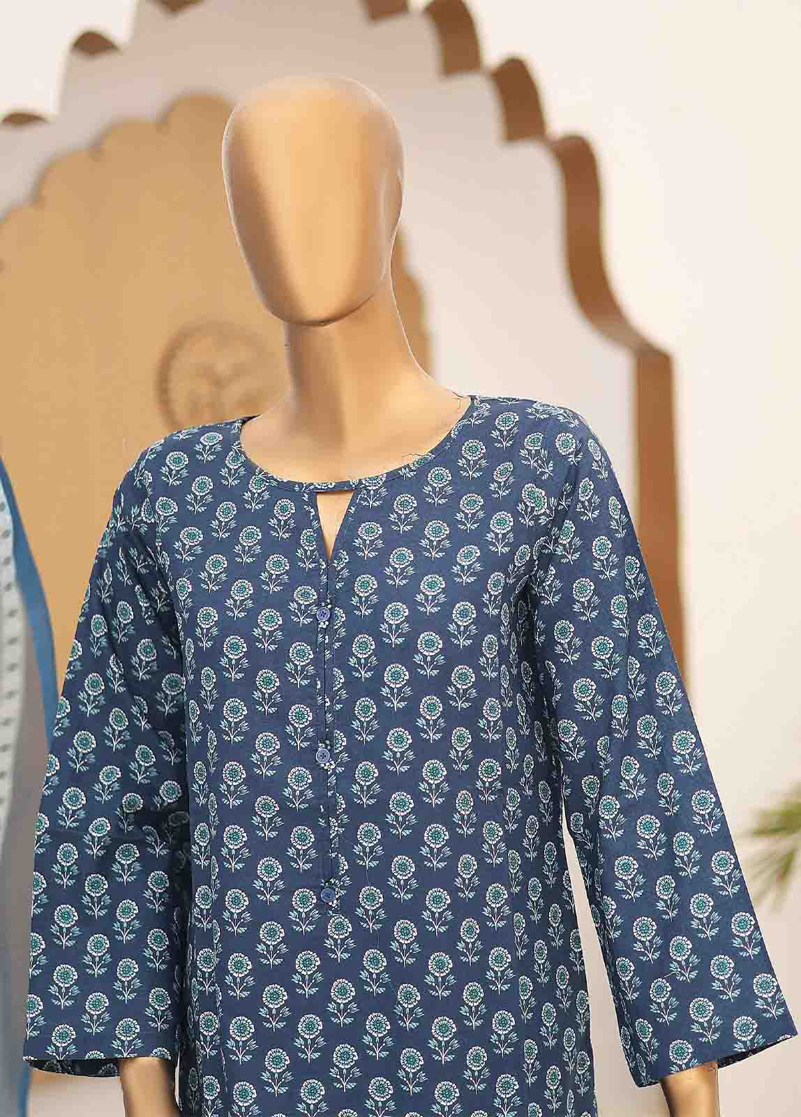 SMCD-083- 3 Piece Printed Cotton Suit