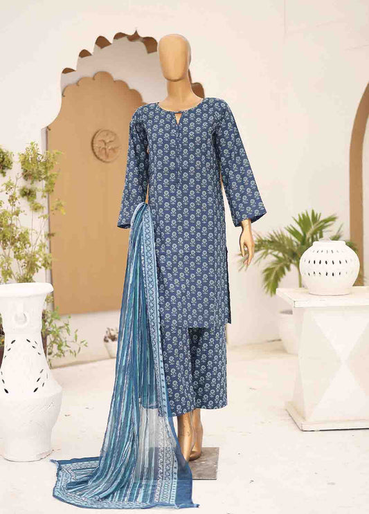 SMCD-083- 3 Piece Printed Suit