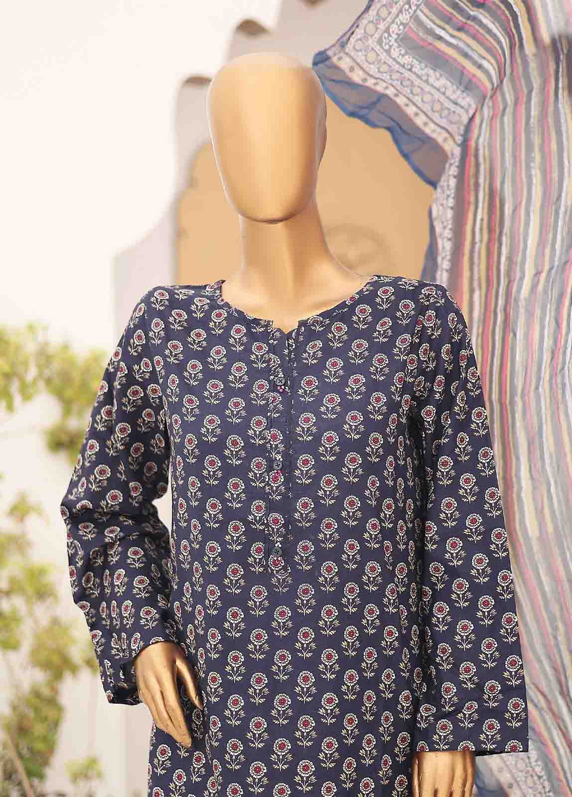 Bin Saeed Fabric - SMCD-084- 3 Piece Printed Lawn Suit