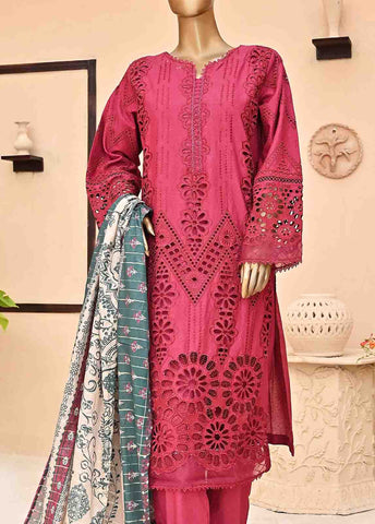 Bin Saeed Fabric - SMCK-0403-3 Piece Cutwork Kari Stitched Suit