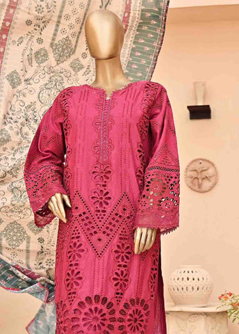 Bin Saeed Fabric - SMCK-0403-3 Piece Cutwork Kari Stitched Suit