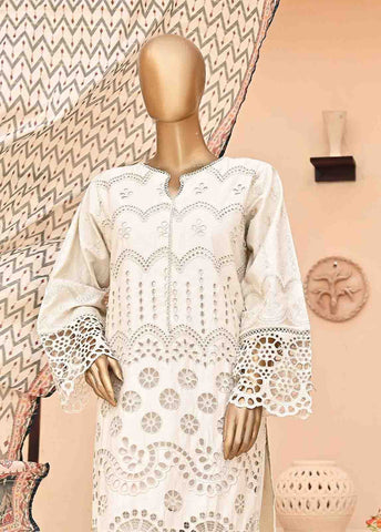 Bin Saeed Fabric - SMCK-0404-3 Piece Cutwork Kari Stitched Suit