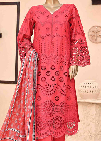 Bin Saeed Fabric - SMCK-0406-3 Piece Cutwork Kari Stitched Suit