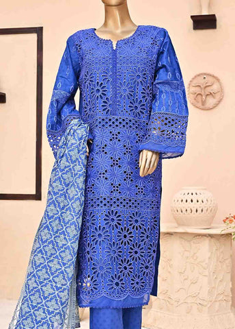 Bin Saeed Fabric - SMCK-0416-3 Piece Cutwork Kari Stitched Suit