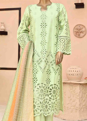 Bin Saeed Fabric - SMCK-0419-3 Piece Cutwork Kari Stitched Suit