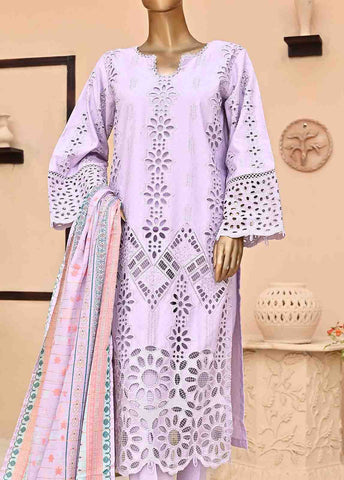 Bin Saeed Fabric - SMCK-0428-3 Piece Cutwork Kari Stitched Suit