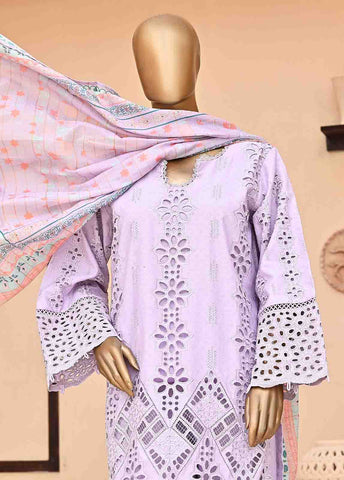 Bin Saeed Fabric - SMCK-0428-3 Piece Cutwork Kari Stitched Suit