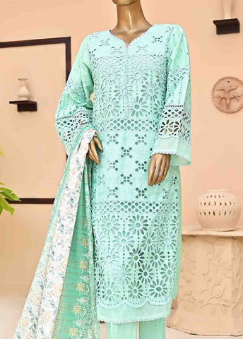 Bin Saeed Fabric - SMCK-0429-3 Piece Cutwork Kari Stitched Suit