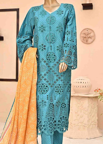 Bin Saeed Fabric - SMCK-0430-3 Piece Cutwork Kari Stitched Suit