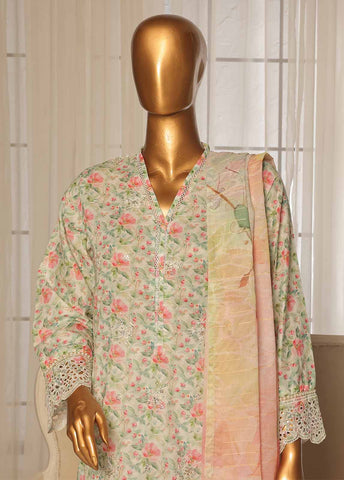Bin Saeed Fabric - SME-0100-3 Piece Chikankari Stitched Suit