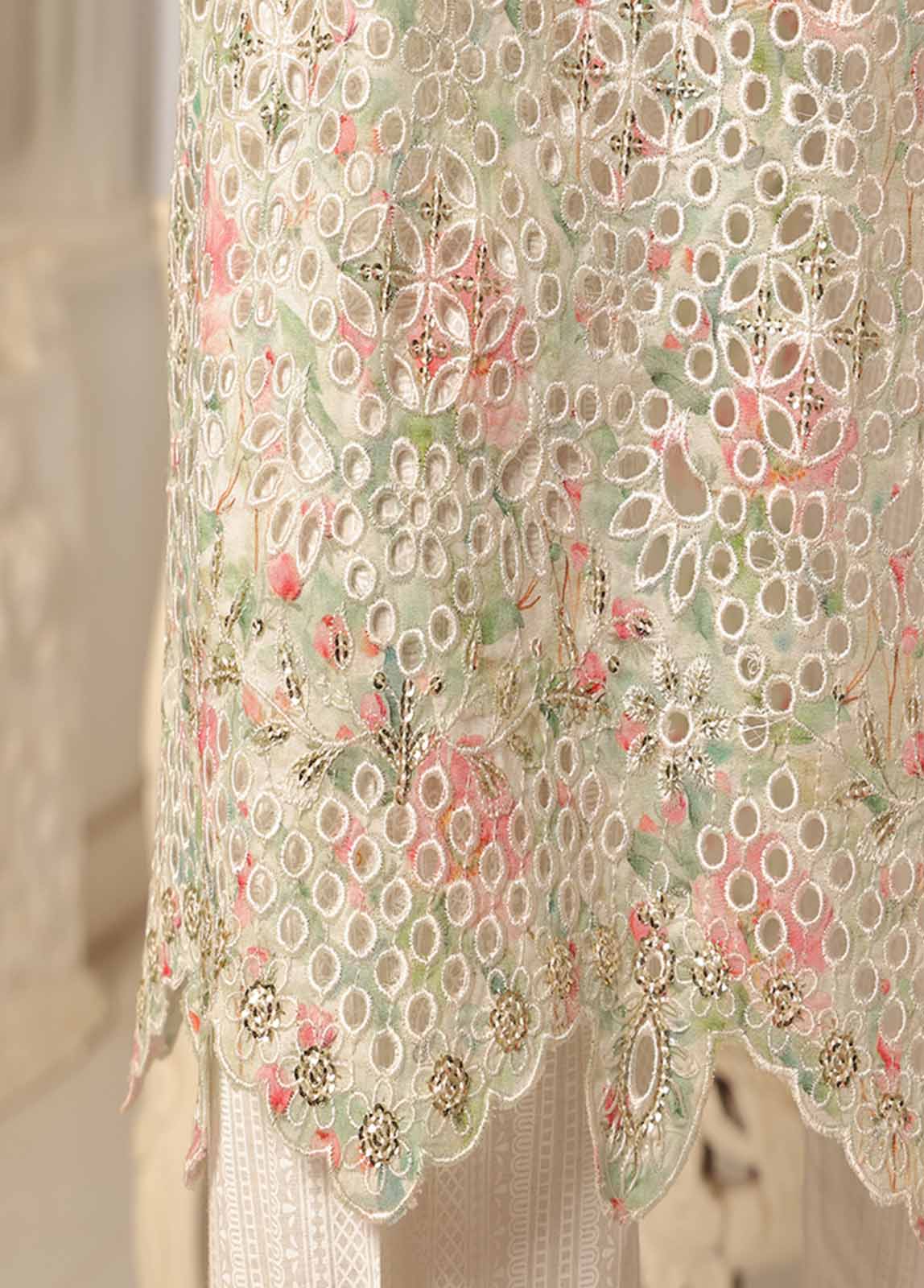 Bin Saeed Fabric - SME-0100-3 Piece Chikankari Stitched Suit