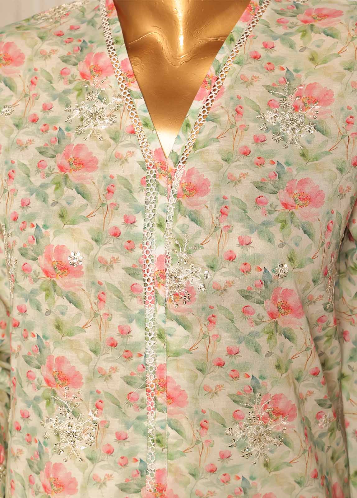 Bin Saeed Fabric - SME-0100-3 Piece Chikankari Stitched Suit