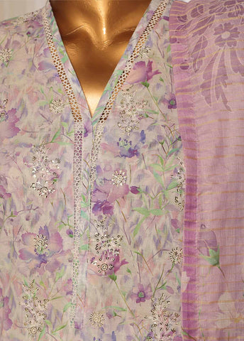 Bin Saeed Fabric - SME-0102-3 Piece Chikankari Stitched Suit