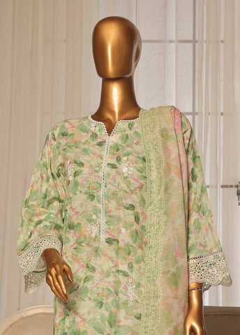 Bin Saeed Fabric - SME-0103-3 Piece Chikankari Stitched Suit