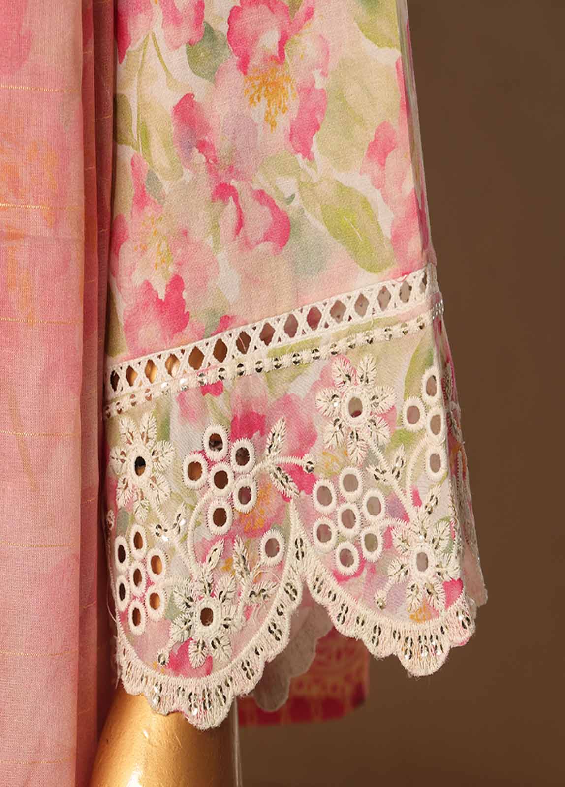 Bin Saeed Fabric - SME-0104-3 Piece Chikankari Stitched Suit