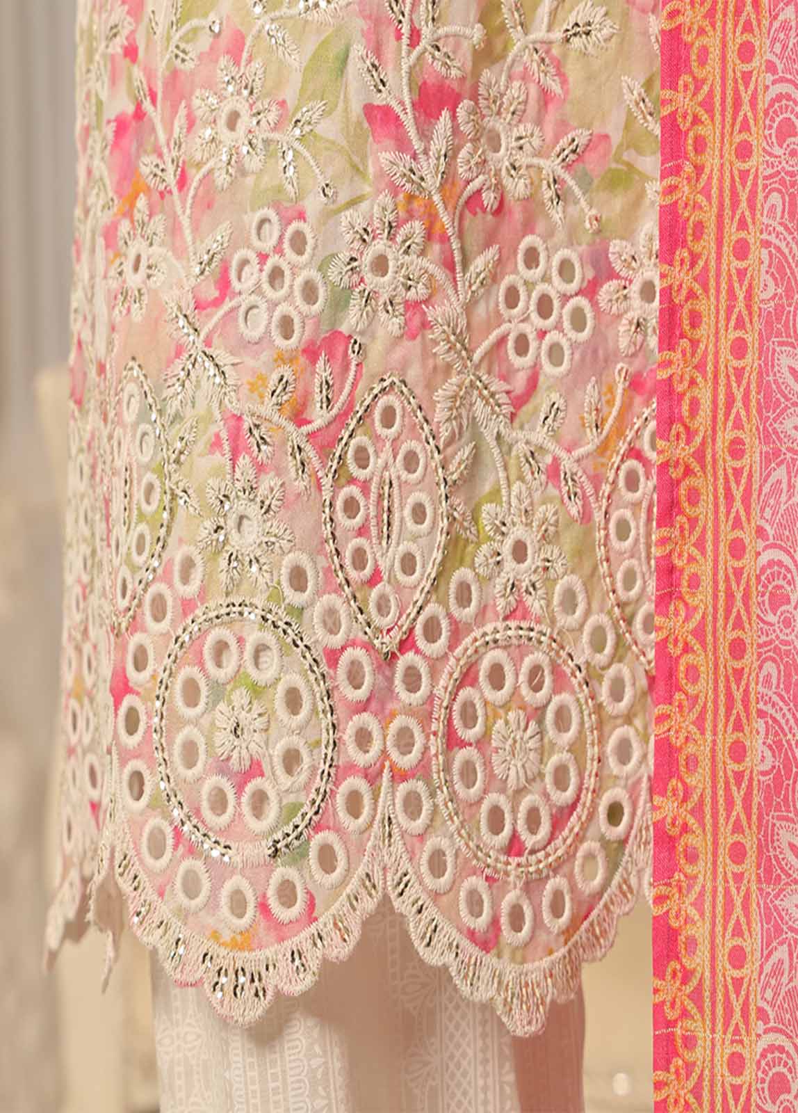 Bin Saeed Fabric - SME-0104-3 Piece Chikankari Stitched Suit