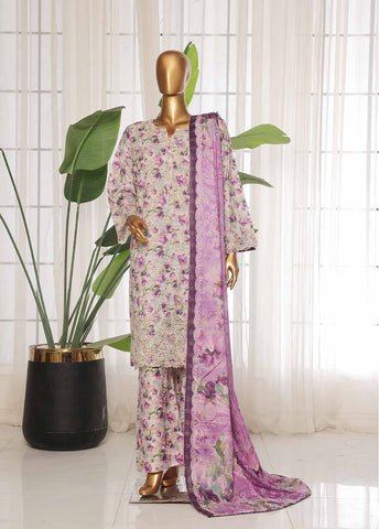 Bin Saeed Fabric - SME-0108-3 Piece Chikankari Stitched Suit