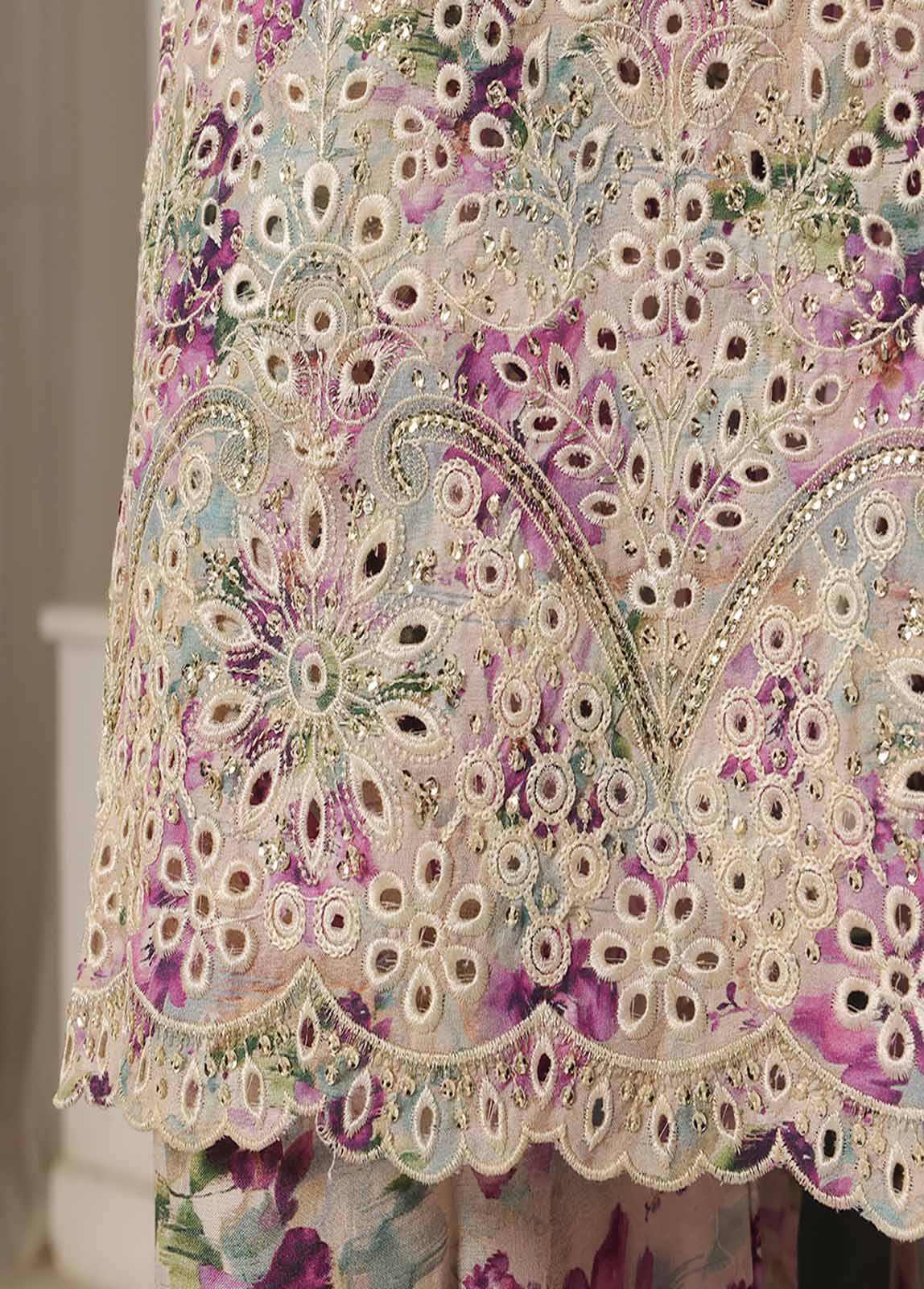 Bin Saeed Fabric - SME-0108-3 Piece Chikankari Stitched Suit