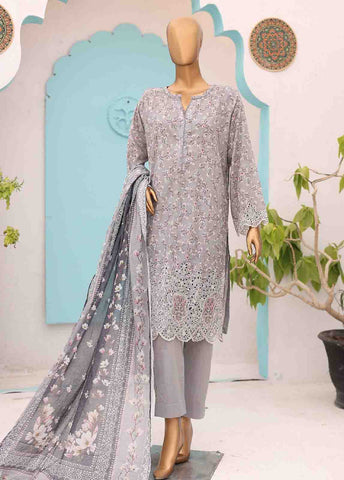 Bin Saeed Fabric - SME-0197-3 Piece LawnKari Stitched Suit