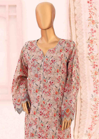 Bin Saeed Fabric - SME-0201-3 Piece LawnKari Stitched Suit
