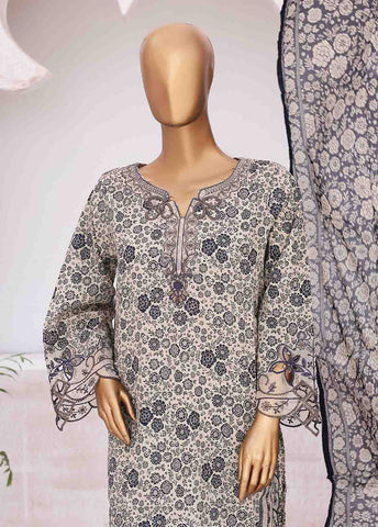 Bin Saeed Fabric - SME-0222-3 Piece Cutwork Kari Stitched Suit