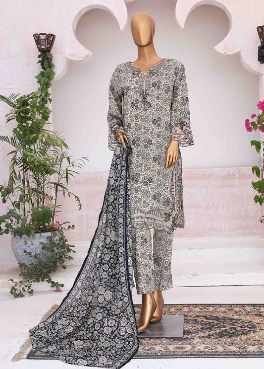 SME-0222-3 Piece Cutwork Kari Stitched Suit