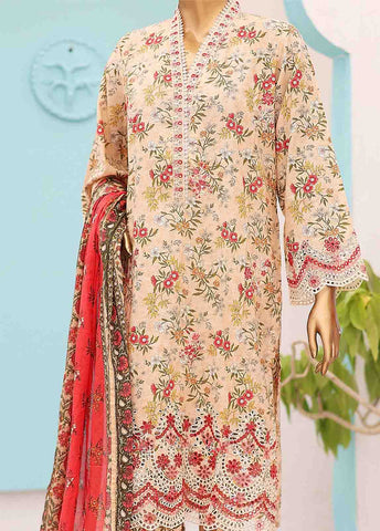 Bin Saeed Fabric - SME-0228-3 Piece LawnKari Stitched Suit