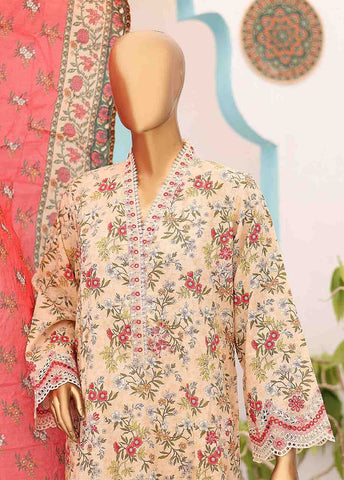 Bin Saeed Fabric - SME-0228-3 Piece LawnKari Stitched Suit