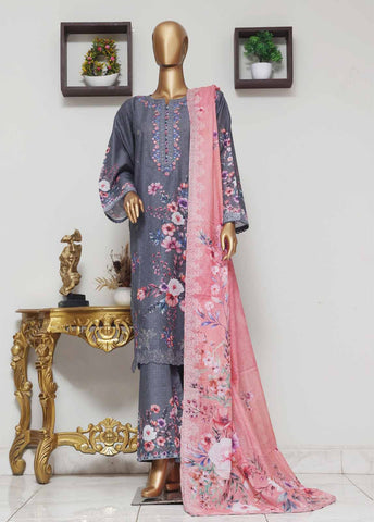 Bin Saeed Fabric - SME-027 -3 Piece Embroidered Stitched Suit