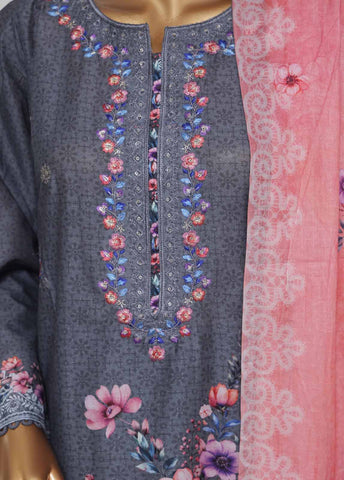 SME-027 -3 Piece Embroidered Stitched Suit