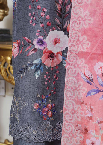 SME-027 -3 Piece Embroidered Stitched Suit