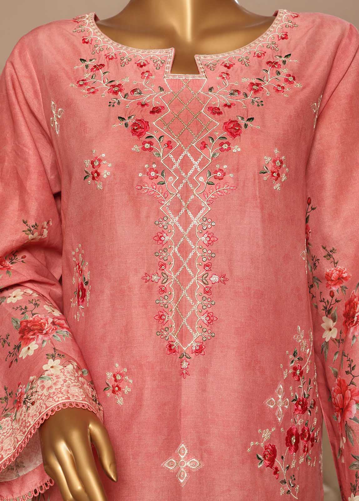 Bin Saeed Fabric - SME-030 -3 Piece Embroidered Stitched Suit
