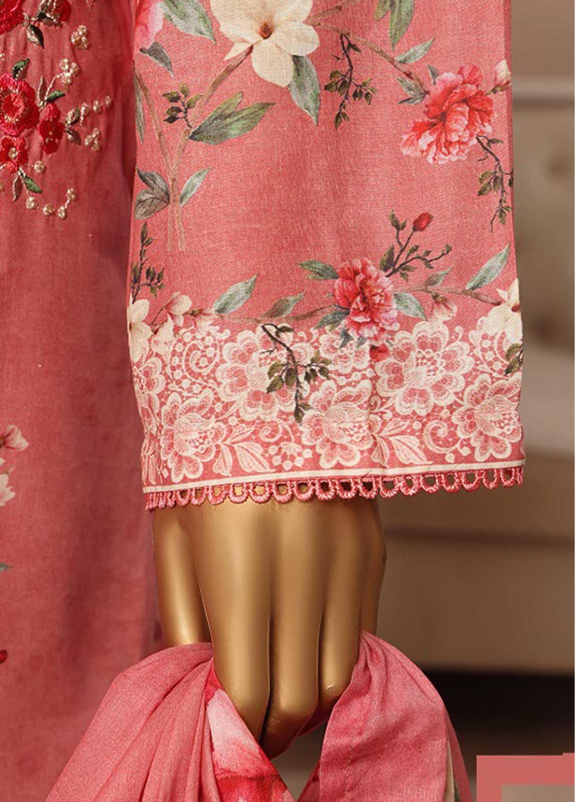 Bin Saeed Fabric - SME-030 -3 Piece Embroidered Stitched Suit