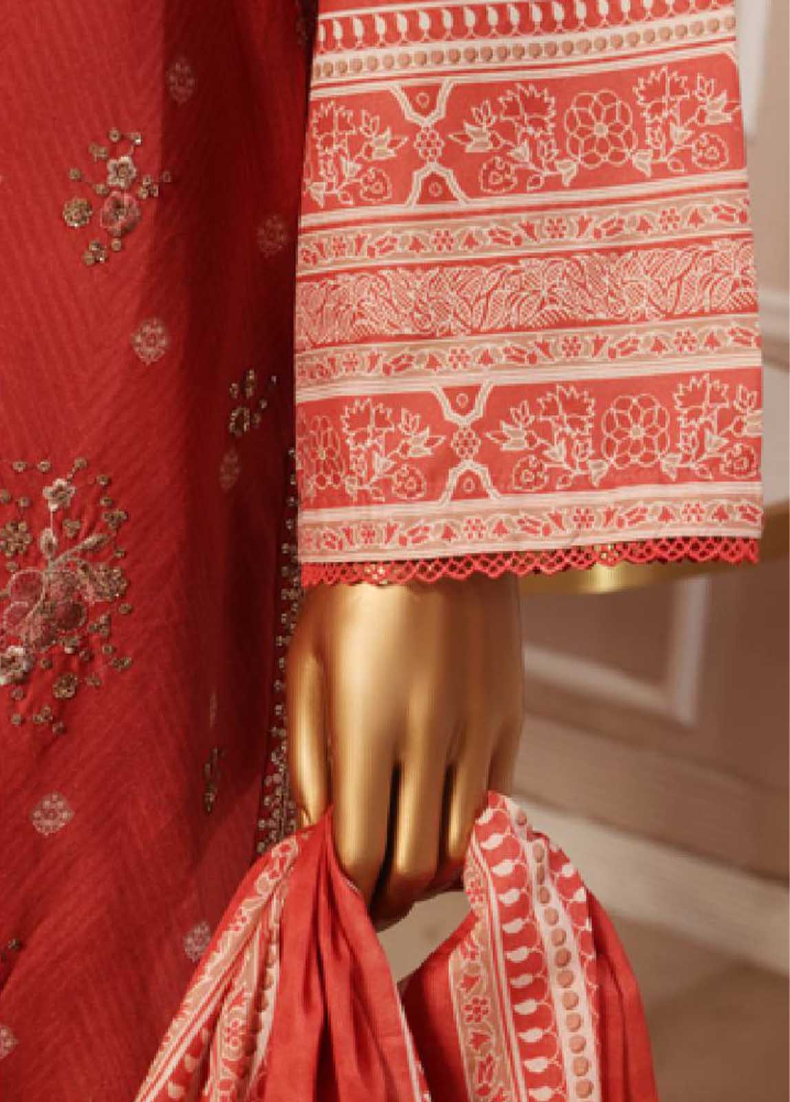 Bin Saeed Fabric - SME-032 -3 Piece Embroidered Stitched Suit