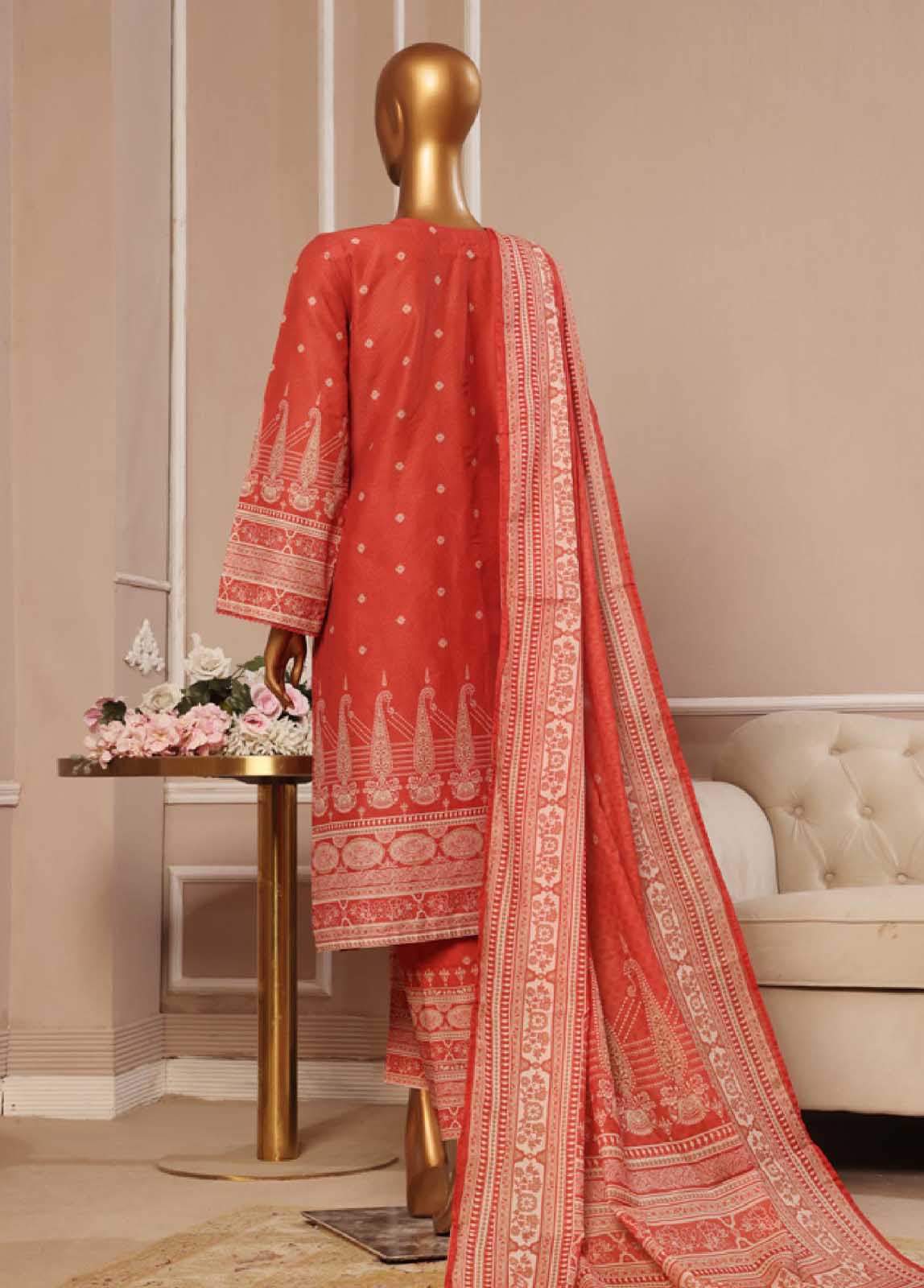 Bin Saeed Fabric - SME-032 -3 Piece Embroidered Stitched Suit