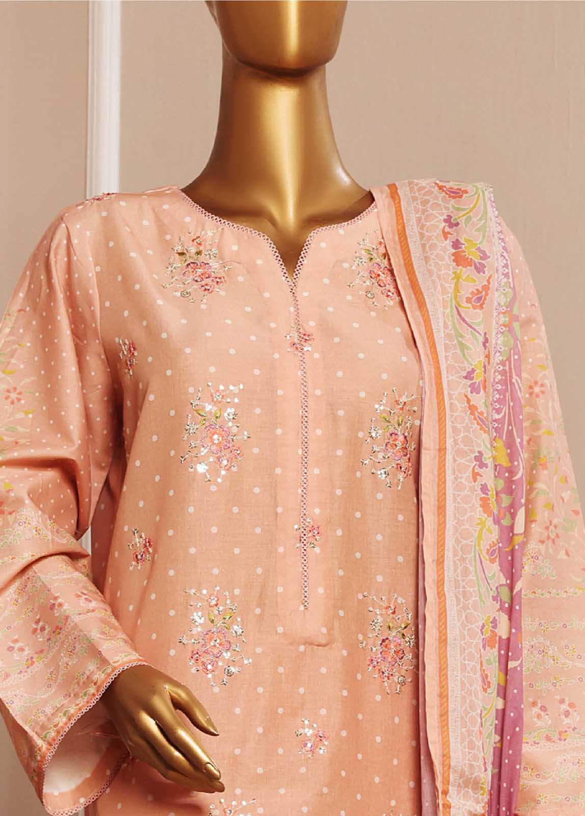 Bin Saeed Fabric - SME-034 -3 Piece Embroidered Stitched Suit