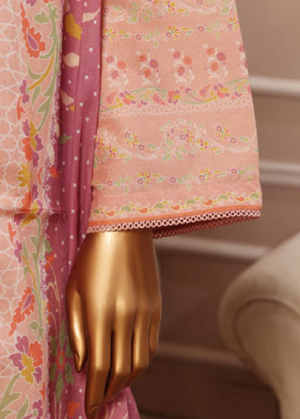 Bin Saeed Fabric - SME-034 -3 Piece Embroidered Stitched Suit