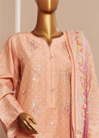 SME-034 -3 Piece Embroidered Stitched Suit