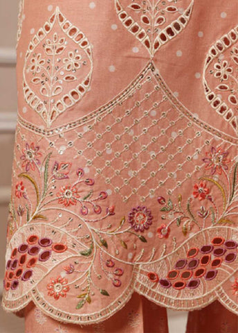 SME-034 -3 Piece Embroidered Stitched Suit